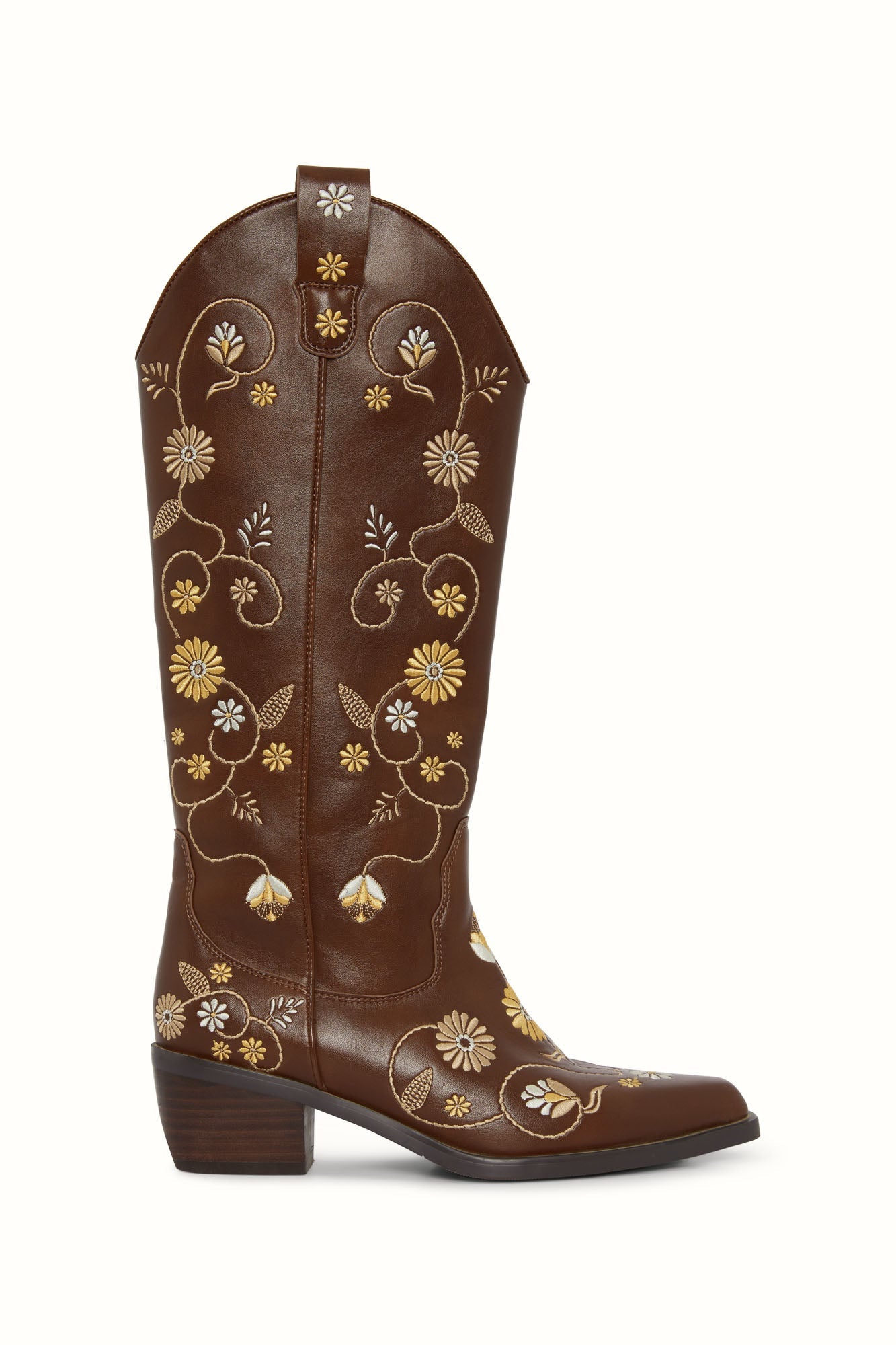Highway Bloom Embroidered Western Boots – Brown