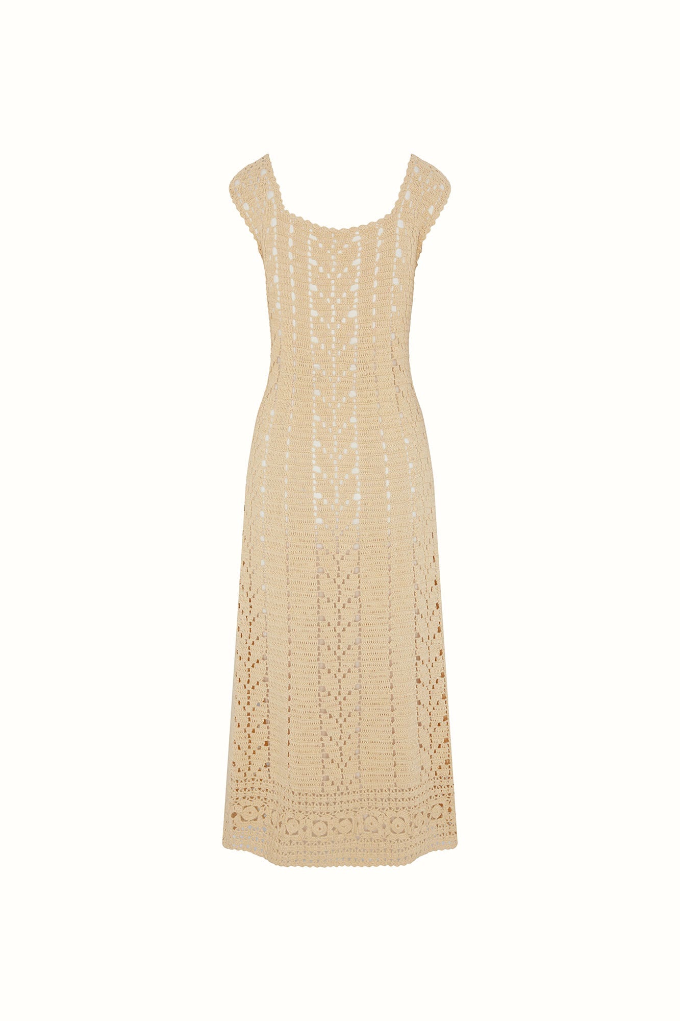 Solace Crochet Midi Dress – Cream