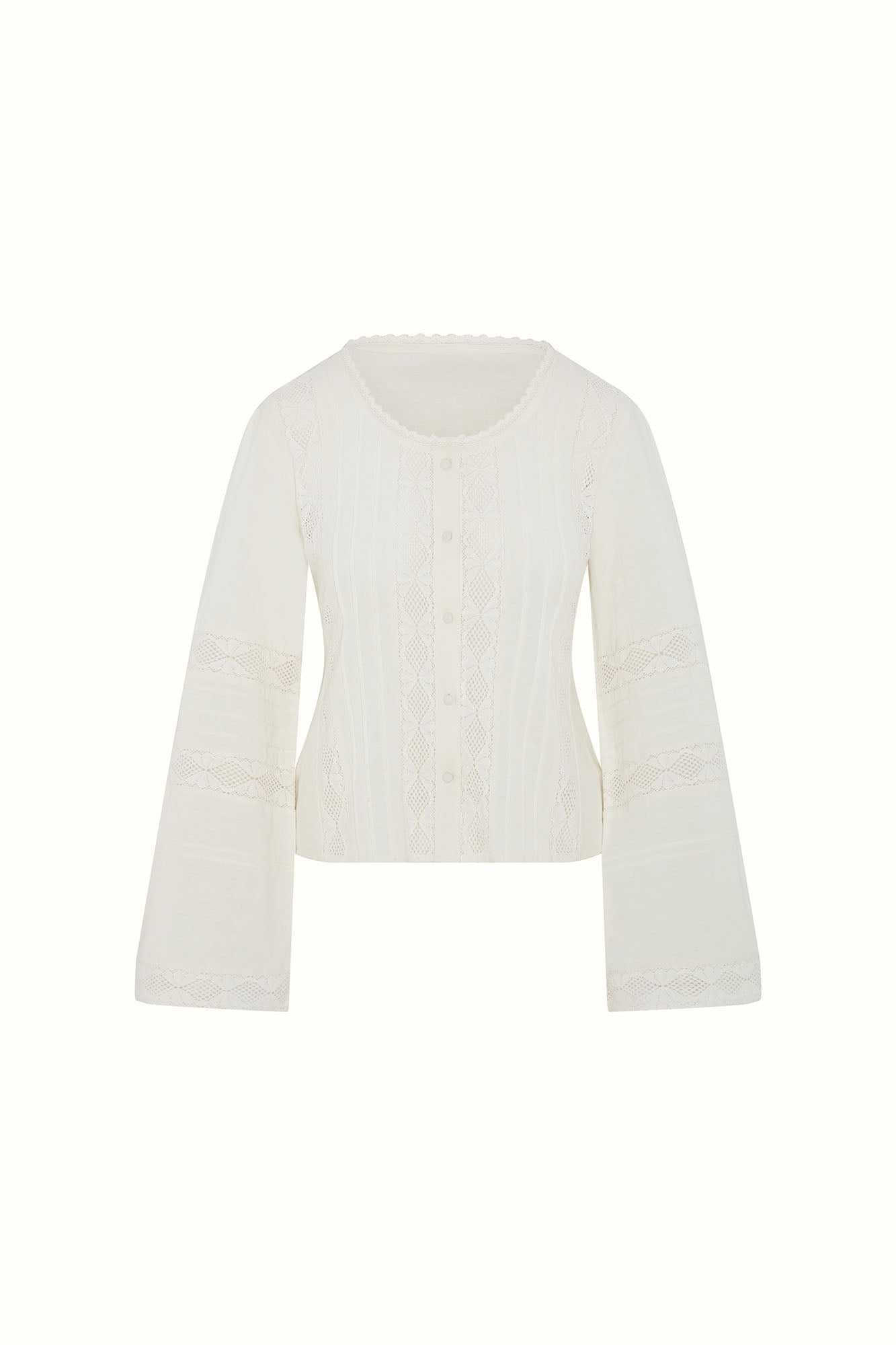 Rose Belle Lace Panelled Blouse – Cream