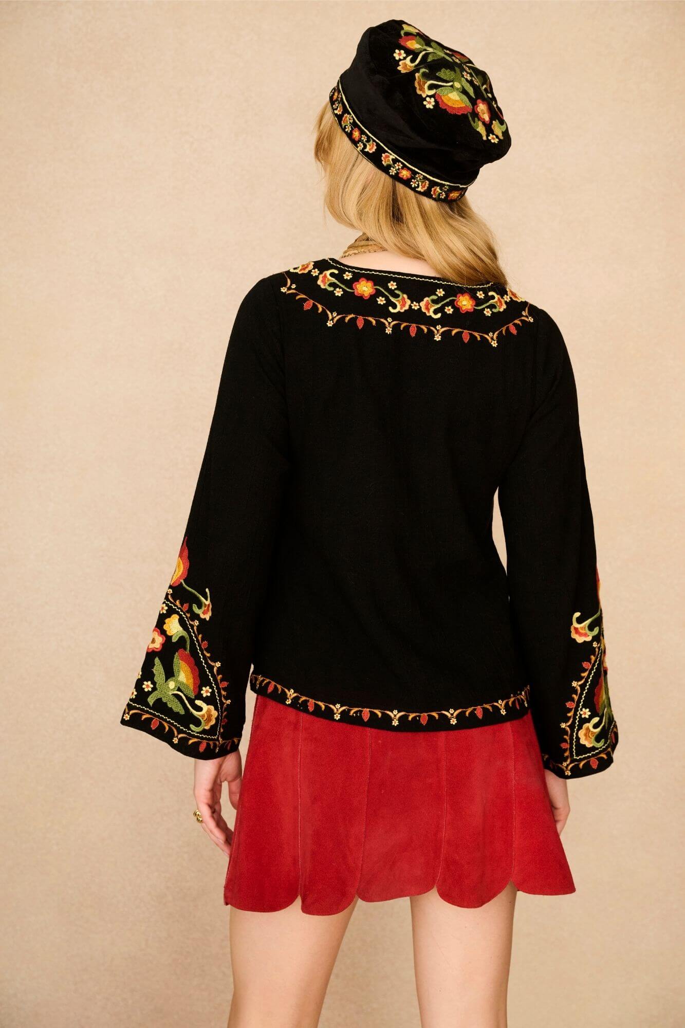 Electric Love Black Embroidered Top – Floral