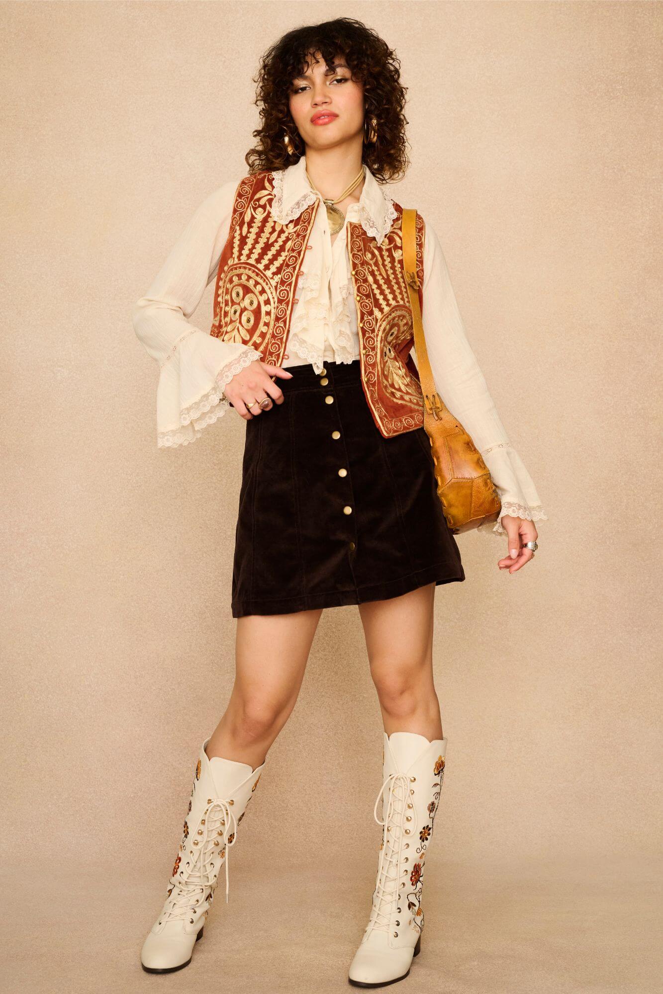 Tangerine Dream Velvet Vest – Orange