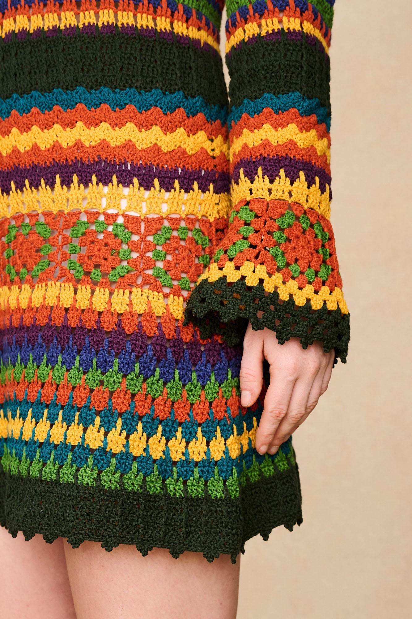 Kaleidoscope Crochet Dream Mini Dress