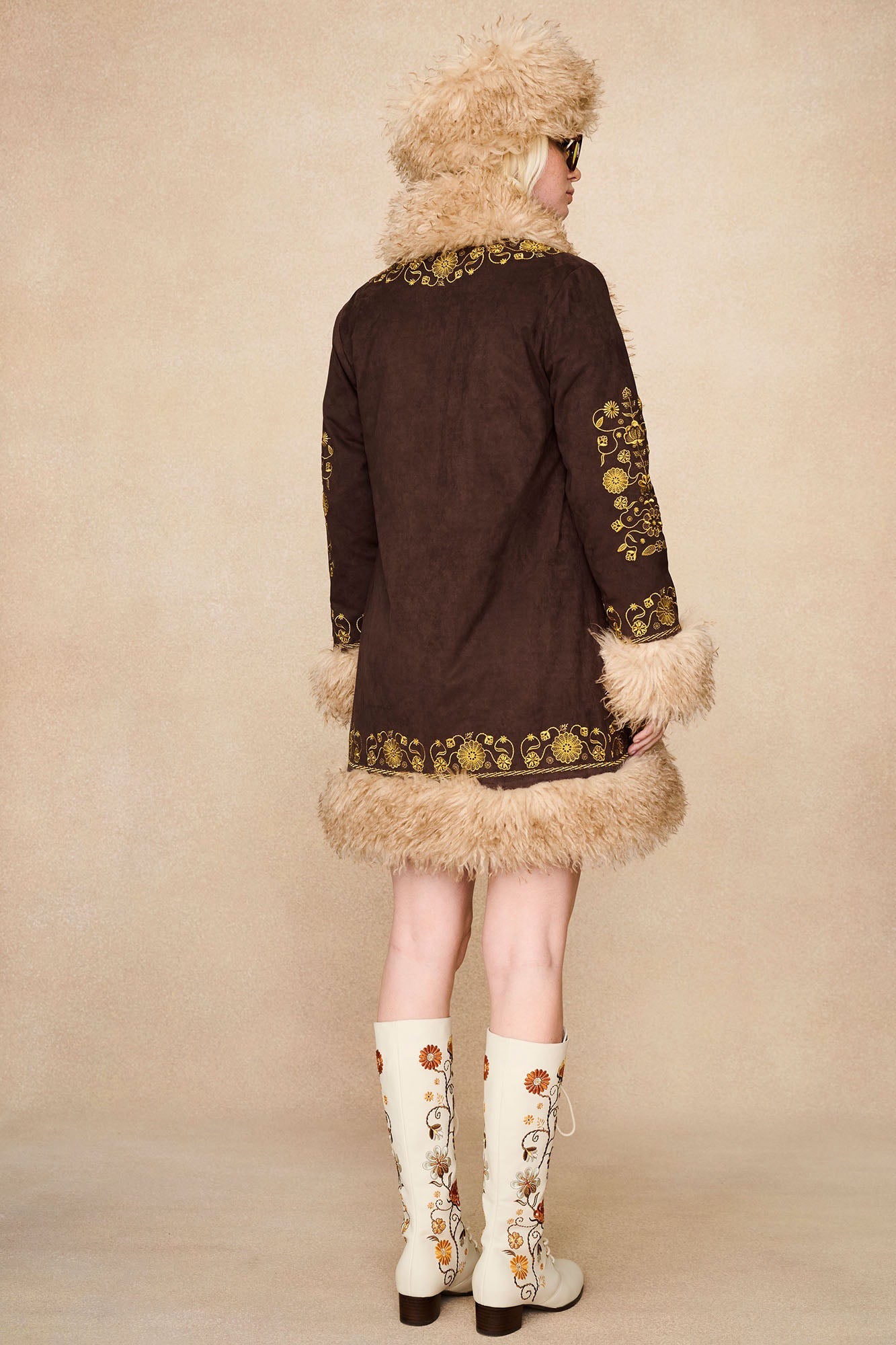 Breaking Hearts Embroidered Penny Lane Coat – Brown