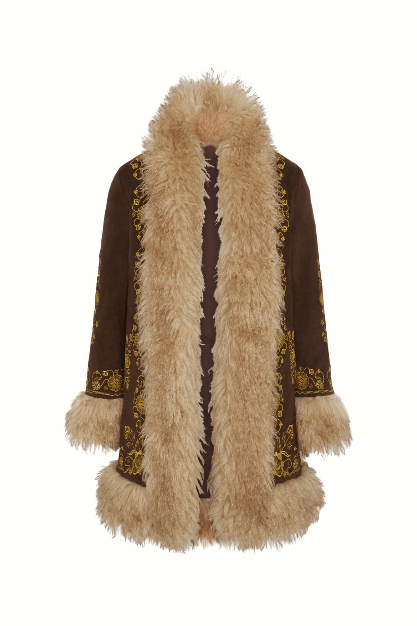 Breaking Hearts Embroidered Penny Lane Coat – Brown