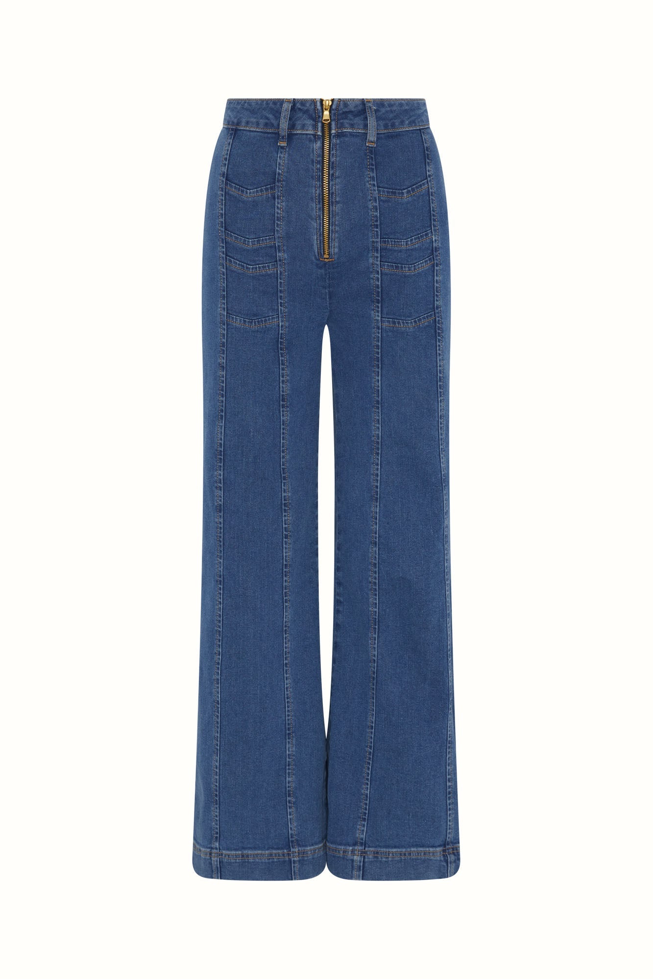 Little Jeanie Chevron Wide Leg Jeans