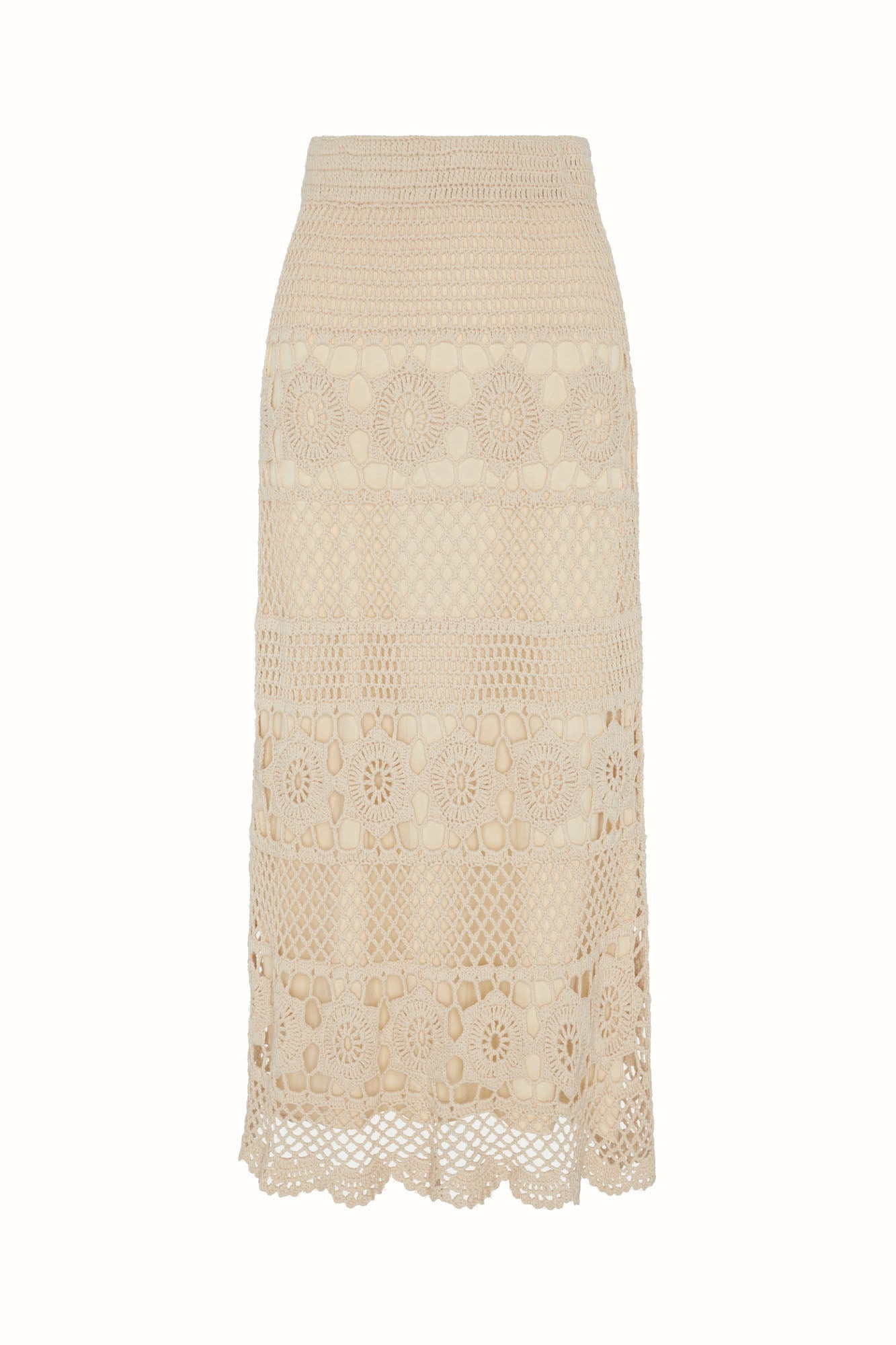 Solstice Crochet Maxi Skirt – Cream