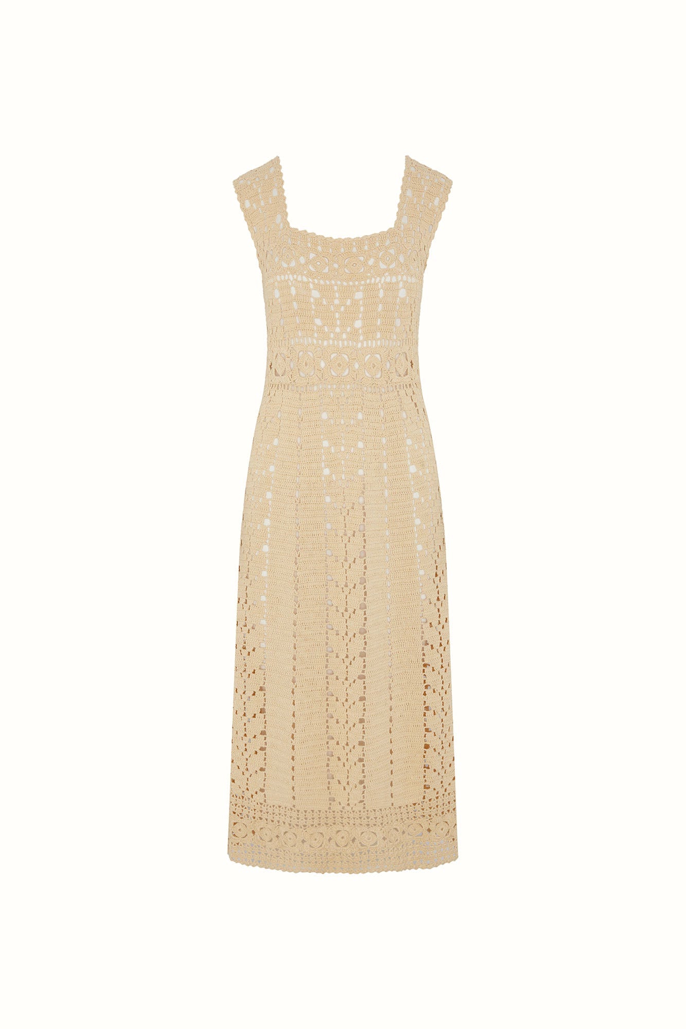 Solace Crochet Midi Dress – Cream