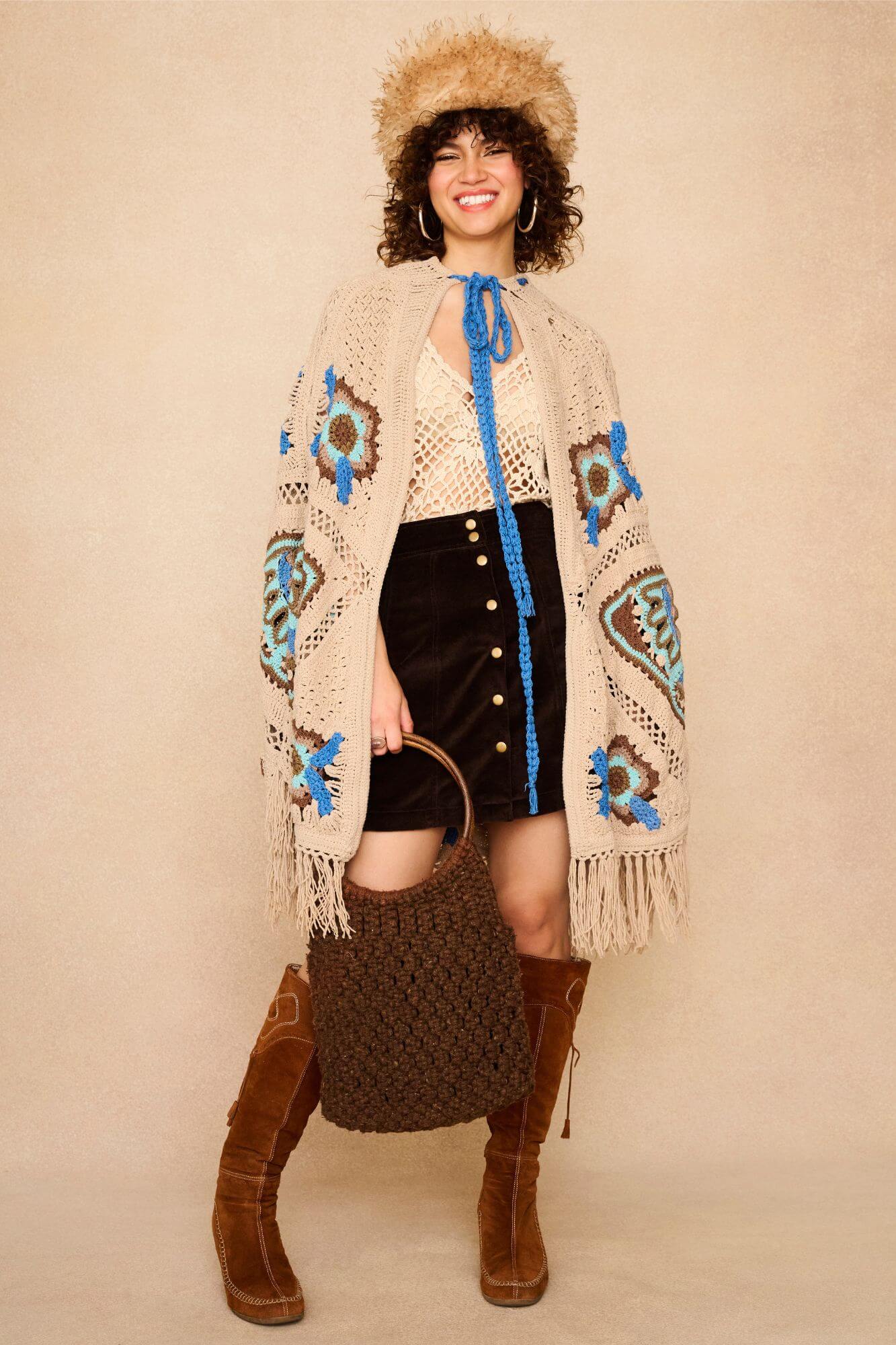 Open Wings Knitted Butterfly Cape