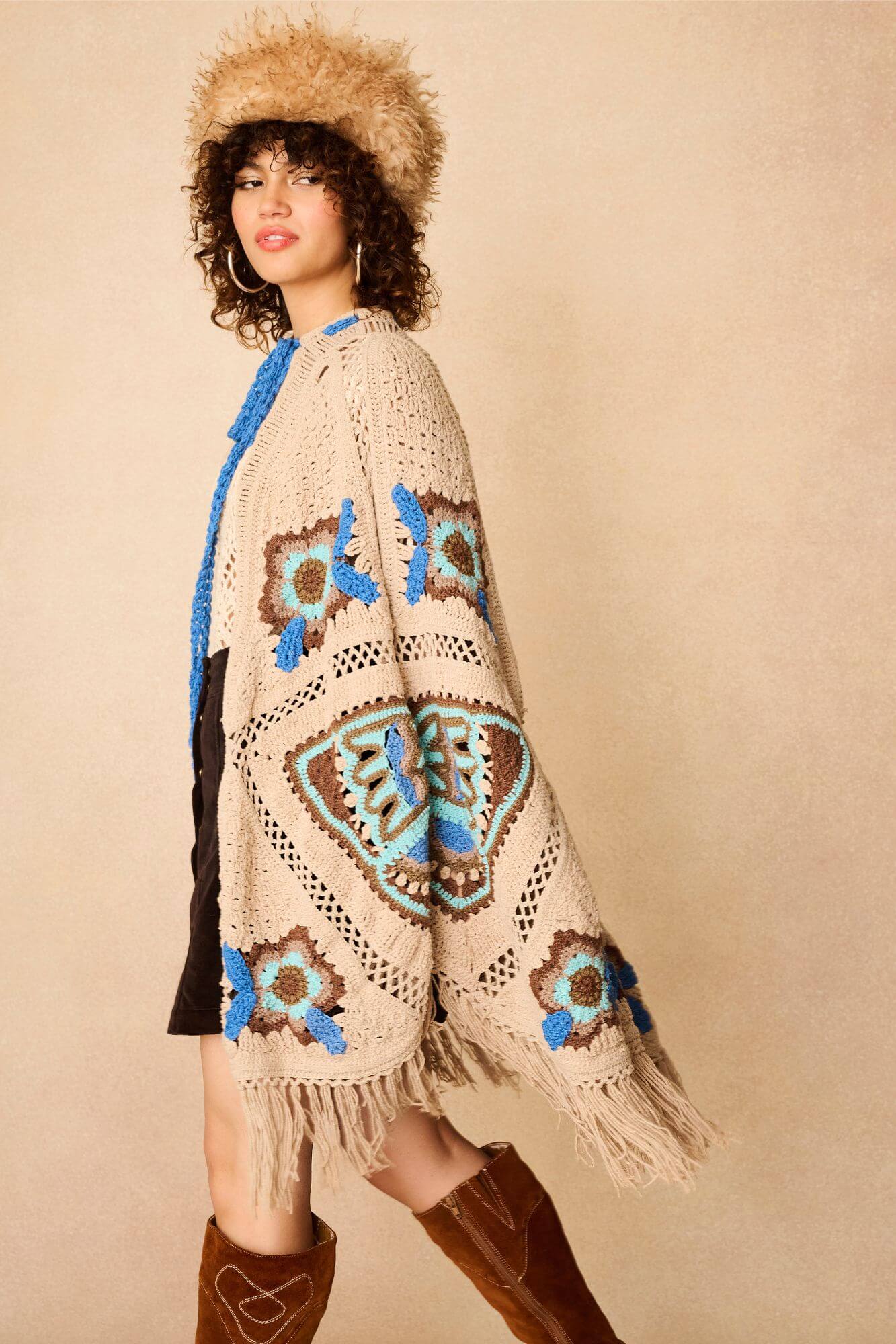 Open Wings Knitted Butterfly Cape