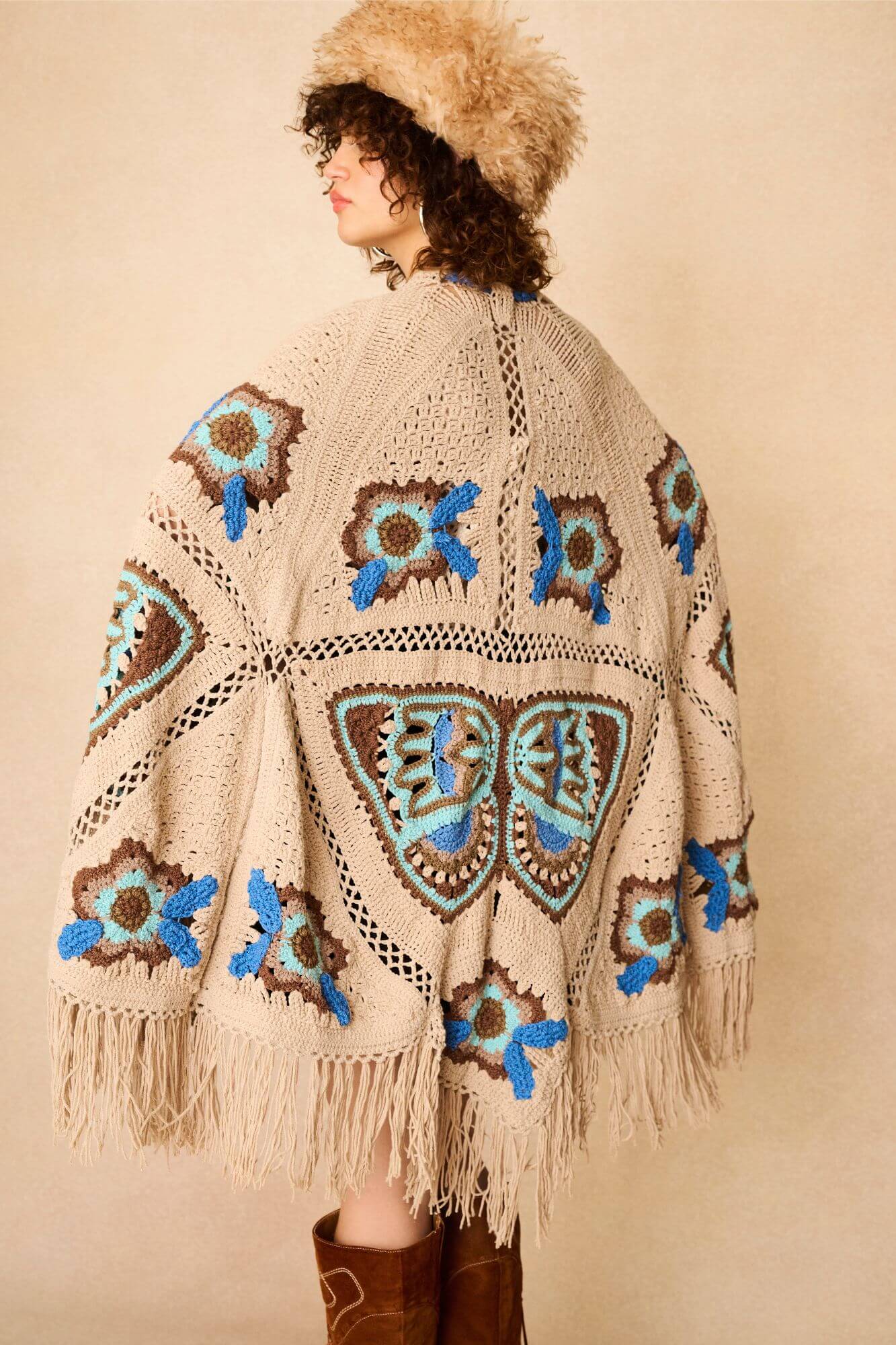 Open Wings Knitted Butterfly Cape