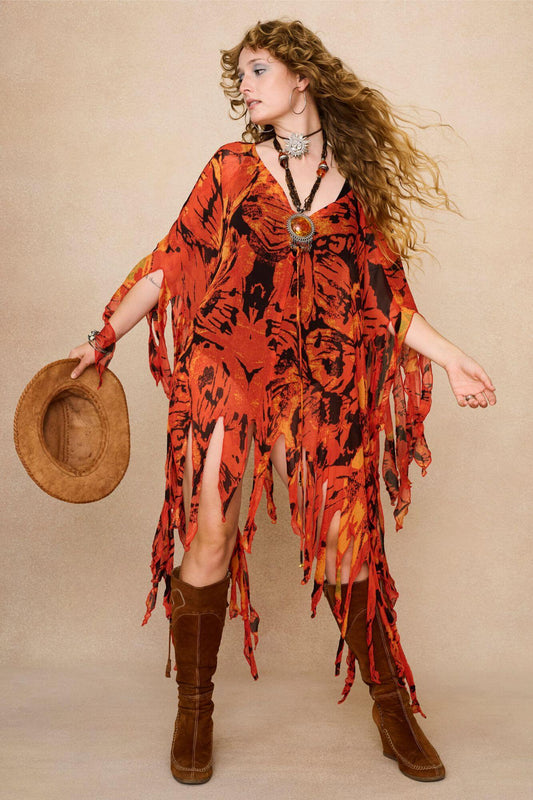 Papillion Sheer Lace Up Cape