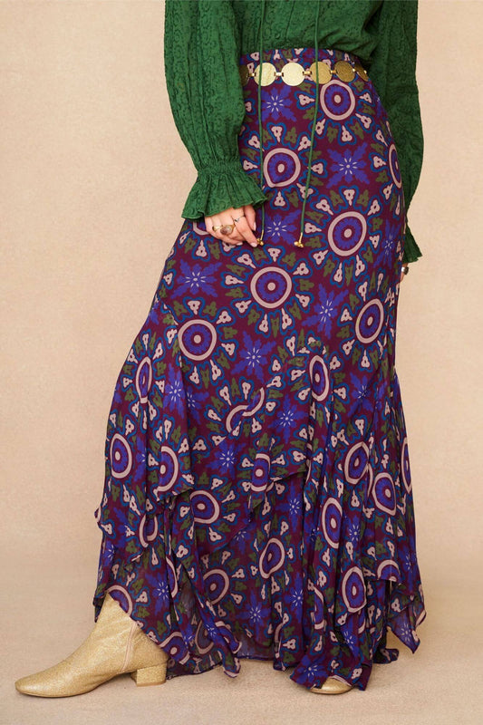 Rhiannon Medallion Maxi Skirt – Purple