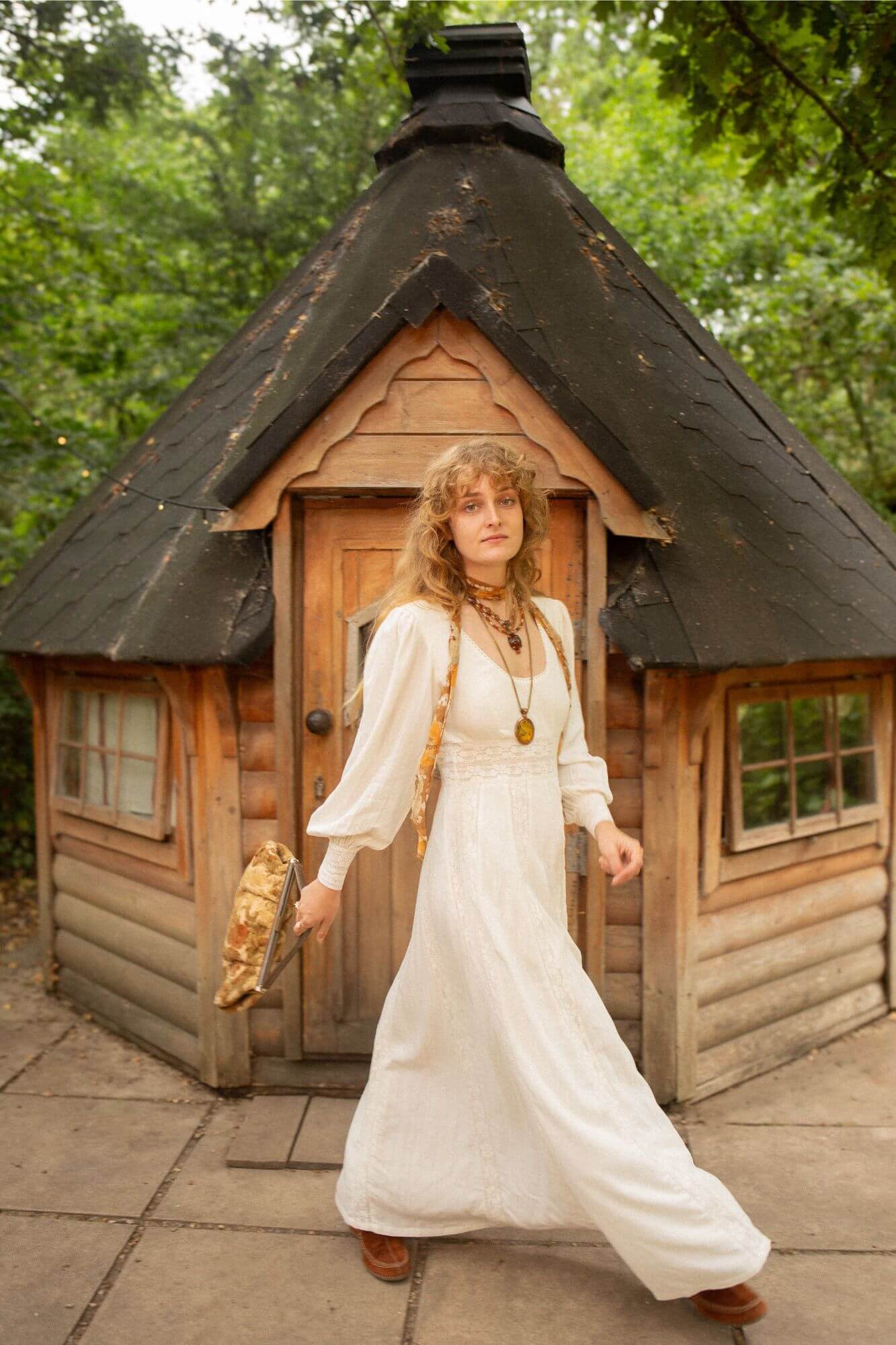 First Light Lace Panelled Maxi Dress – Cream