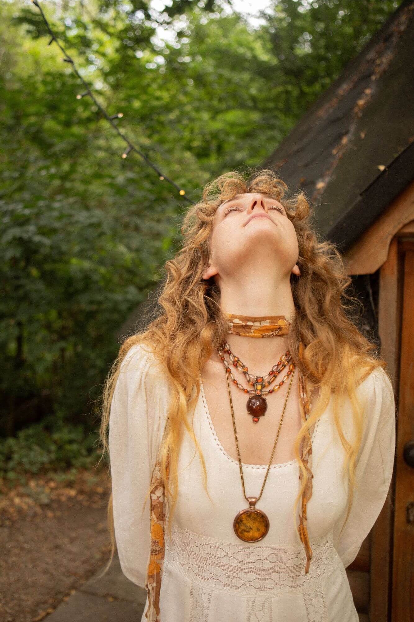 First Light Lace Panelled Maxi Dress – Cream