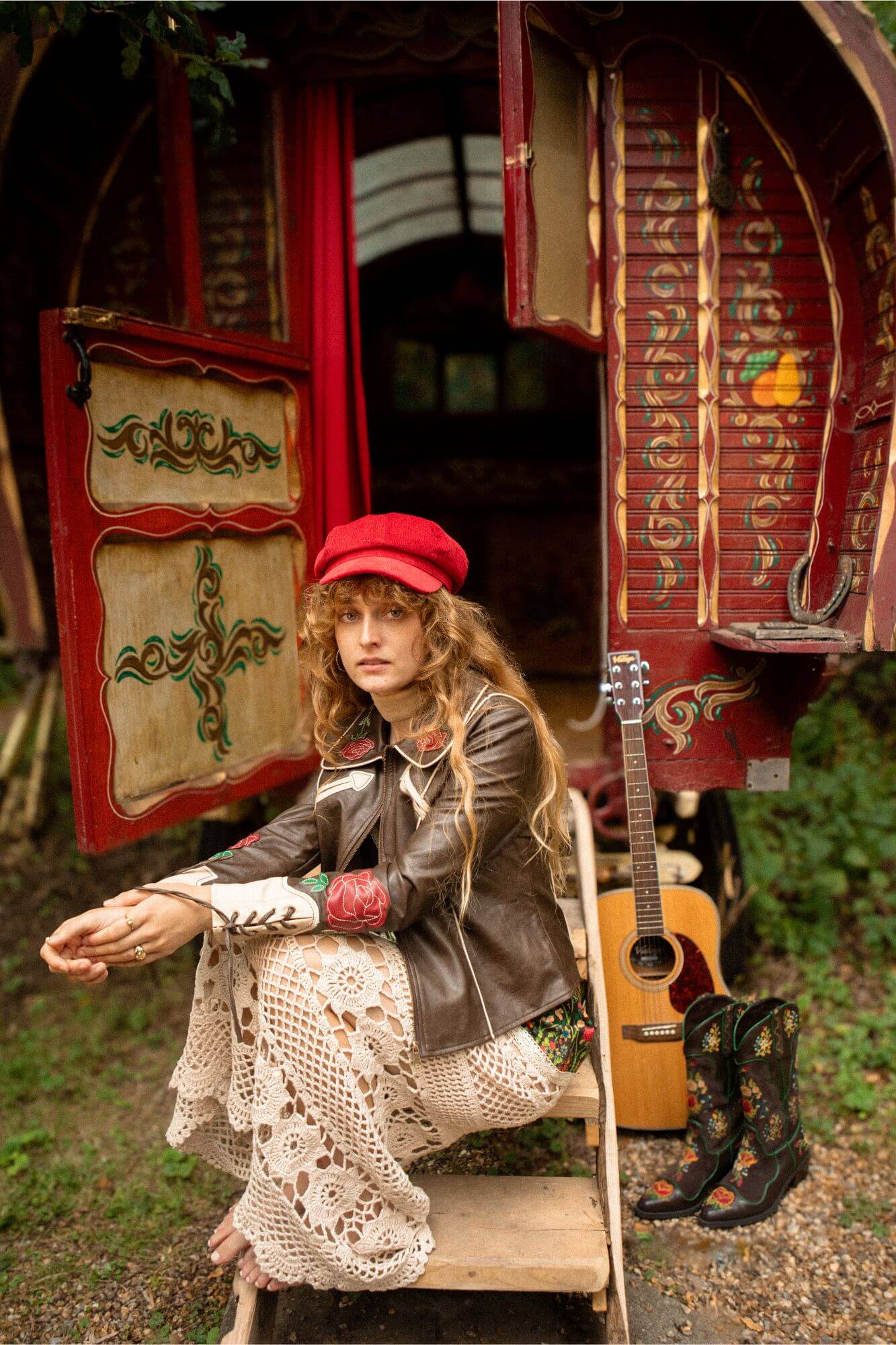 Autumn Bloom Brown Faux Leather Jacket – Floral