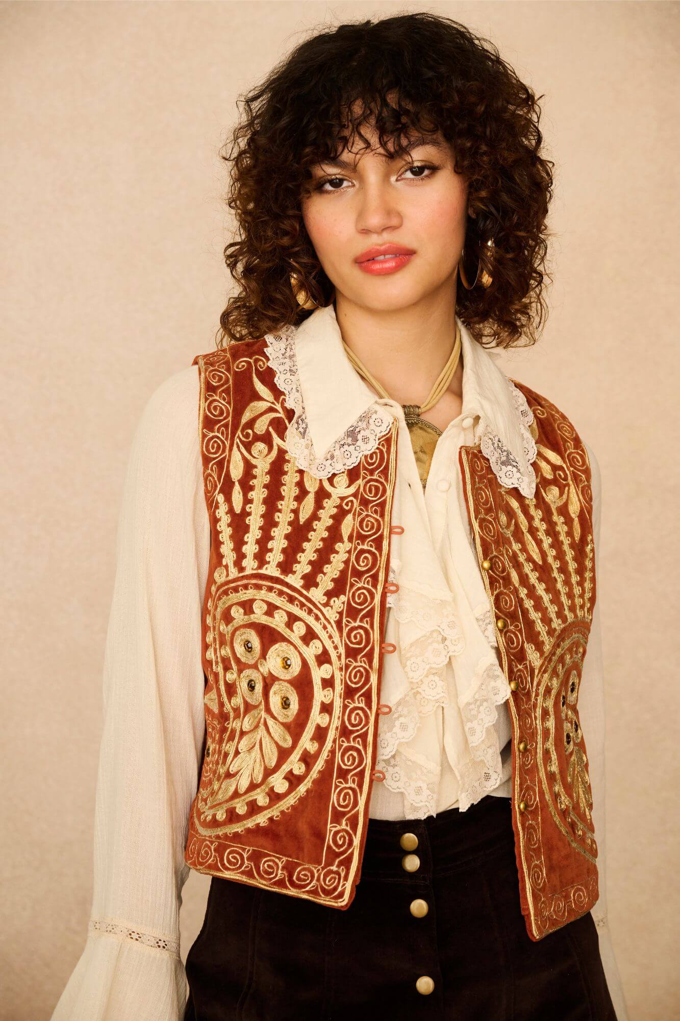 Tangerine Dream Velvet Vest – Orange