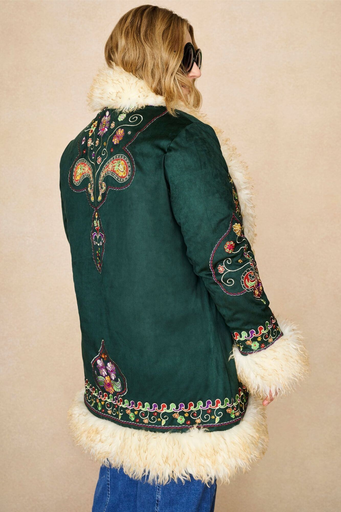 Breaking Hearts Embroidered Penny Lane Coat – Green