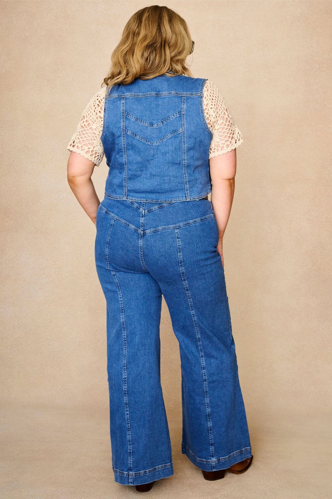 Little Jeanie Chevron Vest – Denim