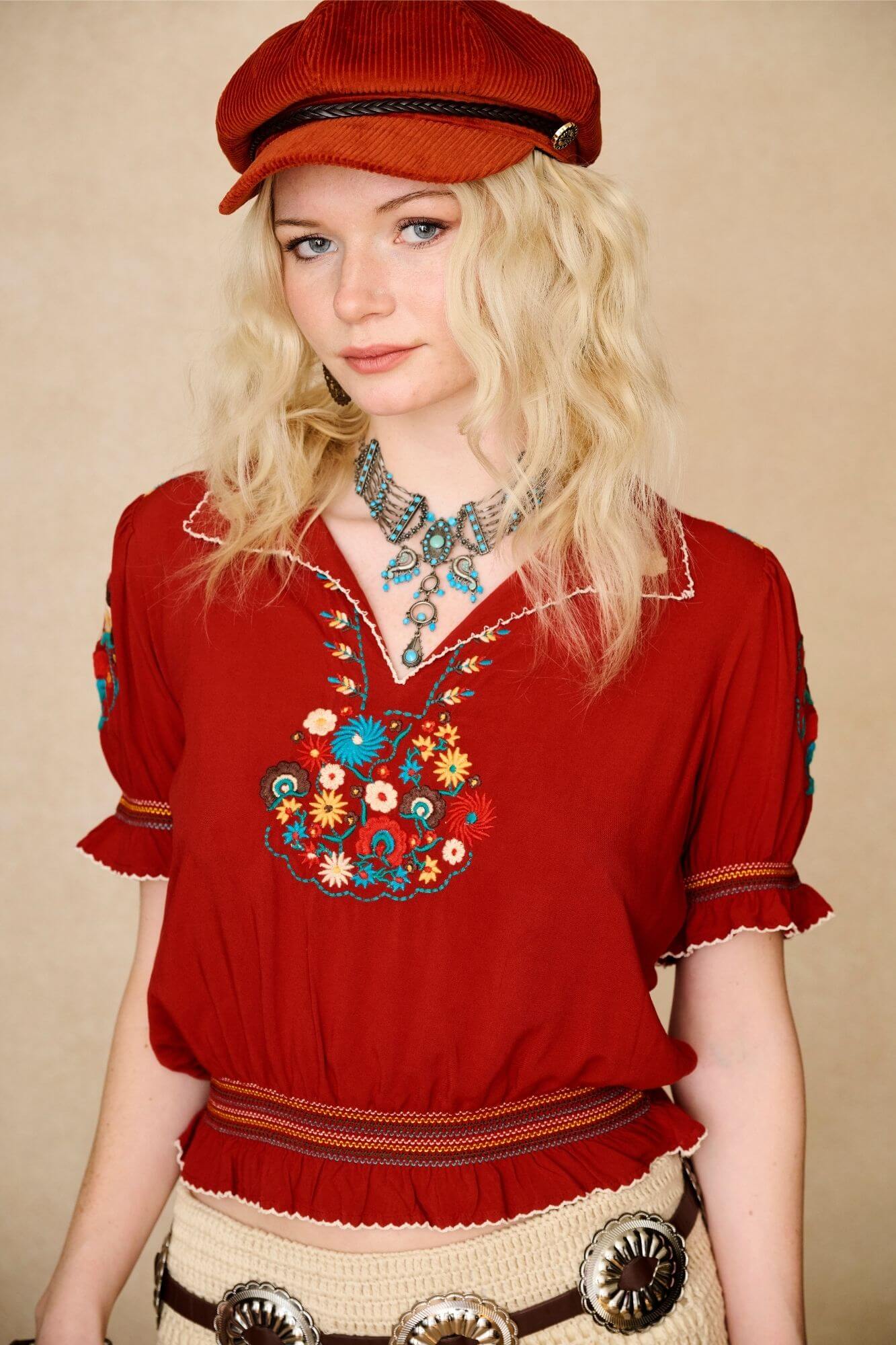 Rosalie Red Penny Lane Blouse – Floral