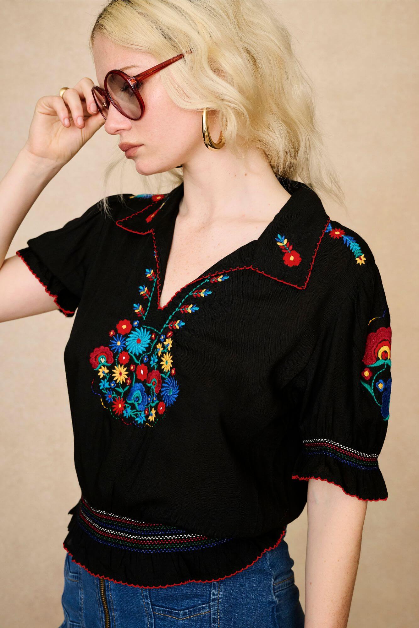 Rosalie Black Penny Lane Blouse – Floral